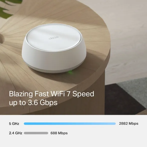 TP-Link Deco BE22 -mesh WiFi -j&auml;rjestelm&auml;, Wi-Fi 7, BE3600, Dual-band, 1 kpl, valkoinen