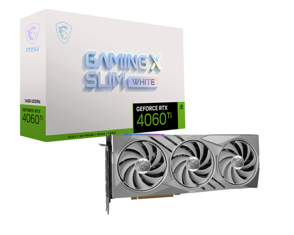 MSI GeForce RTX 4060 Ti Gaming X Slim White 16 GB - Grafikkort