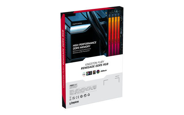 Kingston FURY 48GB 8000MT/s DDR5 CL38 DIMM (Kit of 2) FURY Renegade RGB White 48GB (2 x 24 GB) DDR5 8000 MT/s, CL38 - memory