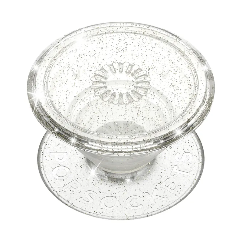 POPSOCKETS Clear Glitter Silver