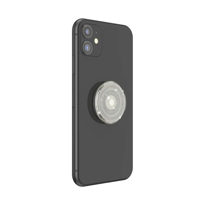 POPSOCKETS Clear Glitter Silver