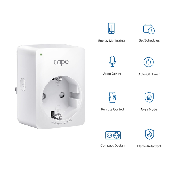 TP-Link Tapo P110 Mini - smart plug with energy monitoring, Wi-Fi, 2-pack