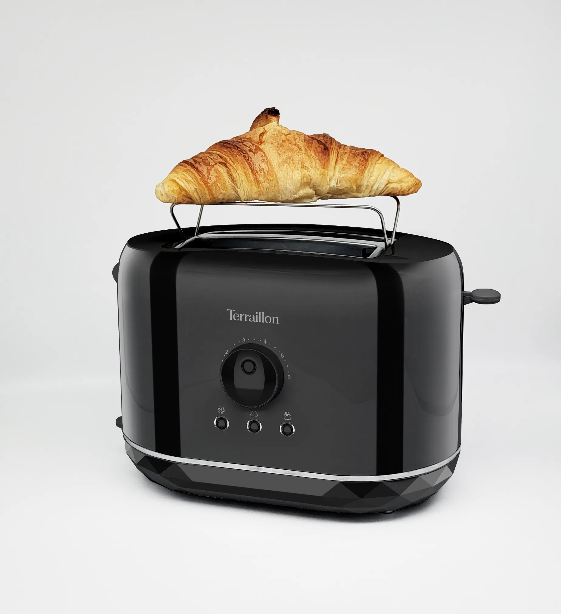 Terraillon Diamond -leiv&auml;npaahdin, 2 viipaleita, musta