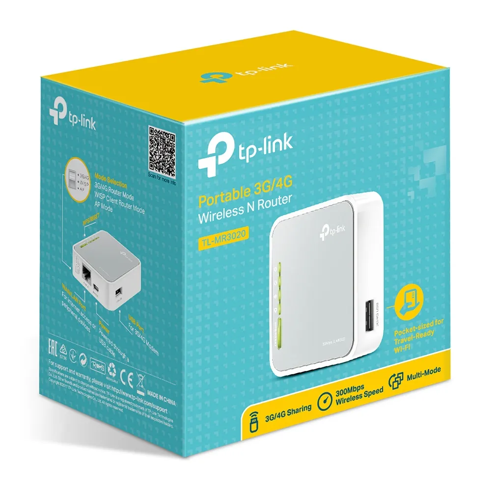 TP-LINK trådlös 3G-router, 802.11n, 150Mbps, USB, RJ45