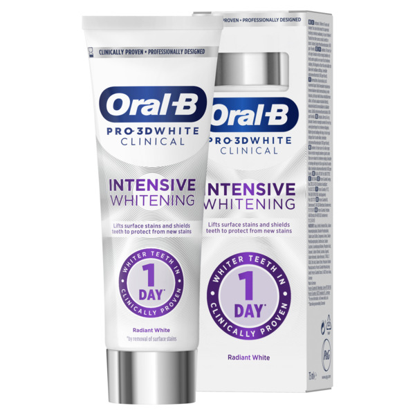 Oral-B Pro 3D White Clinical Intensive Whitening Radiant White Tandkr&auml;m 75 ml