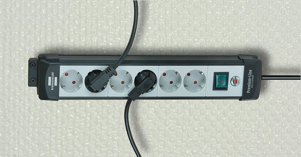 Brennenstuhl Premium-Line Power Strip 8-way, 3m cable, Black/White