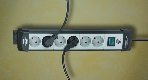 Brennenstuhl Premium-Line Power Strip 8-way, 3m cable, Black/White