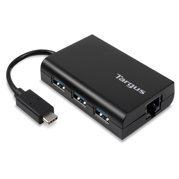 Targus USB-C Hub To 3x USB-A, Ethernet Black
