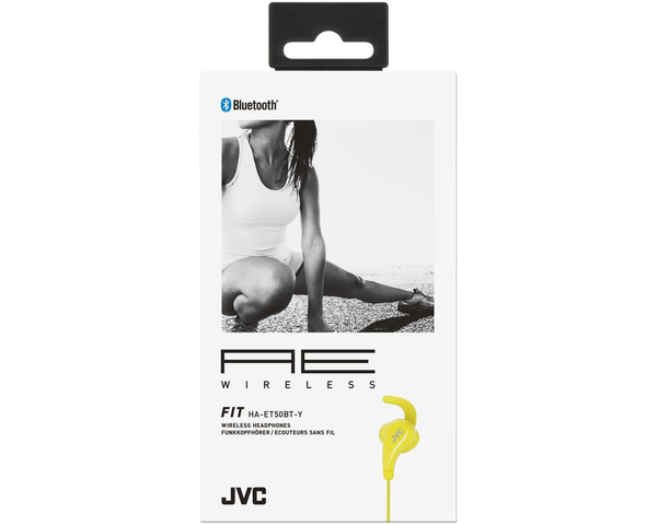 JVC H&ouml;rlur ET50 Sport In-Ear Tr&aring;dl&ouml;s Pivot Fit Mic Gul