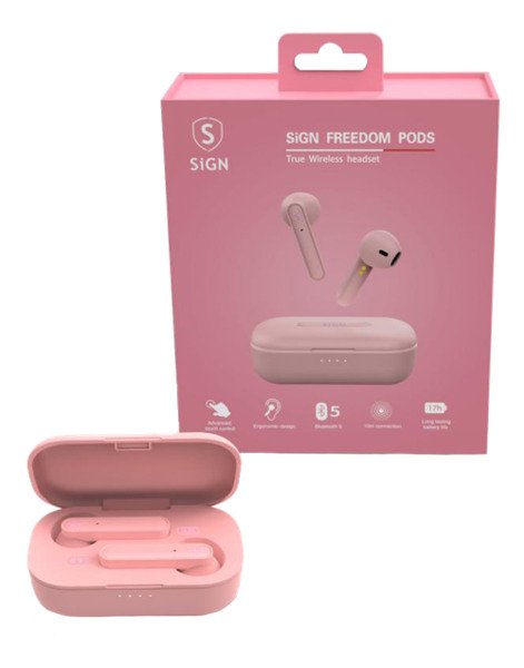 SiGN Freedom wireless in-ear buds, pink