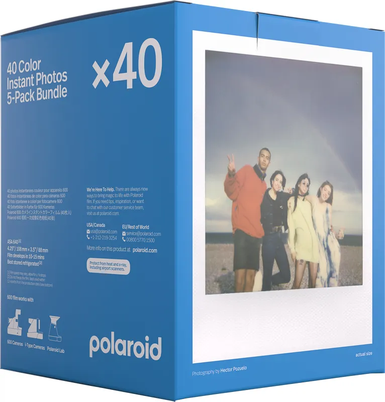 POLAROID Color Film for 600 White Frame 5-pack