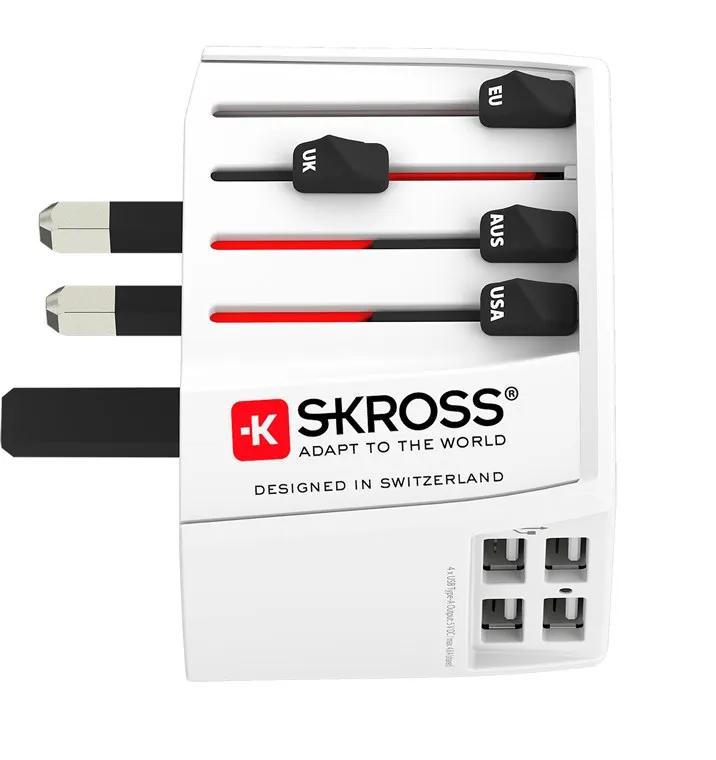 SKROSS MUV USB 4xA, 2-pole travel adapter with 4x USB-A ports