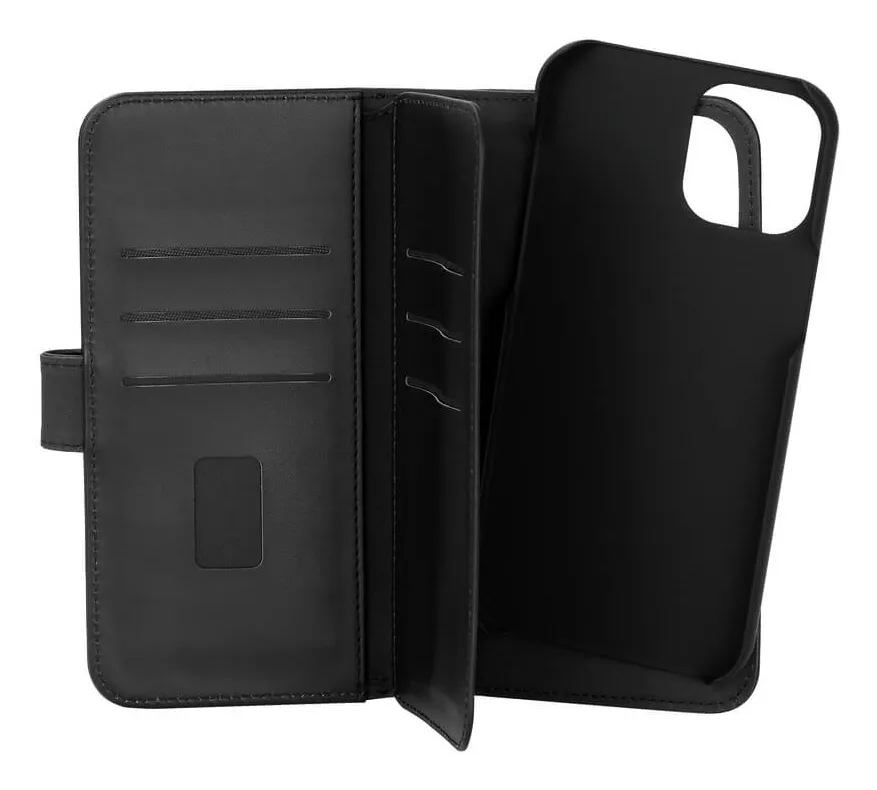 GEAR Wallet 7 Cards, iPhone 12 Pro Max - 2-in-1 lompakkokotelo, Musta