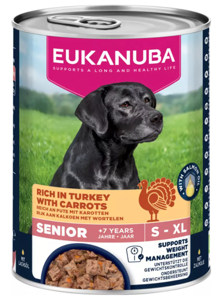 Eukanuba Life Care Senior Rich in Turkey with Carrots, Wet food for dogs, 400g