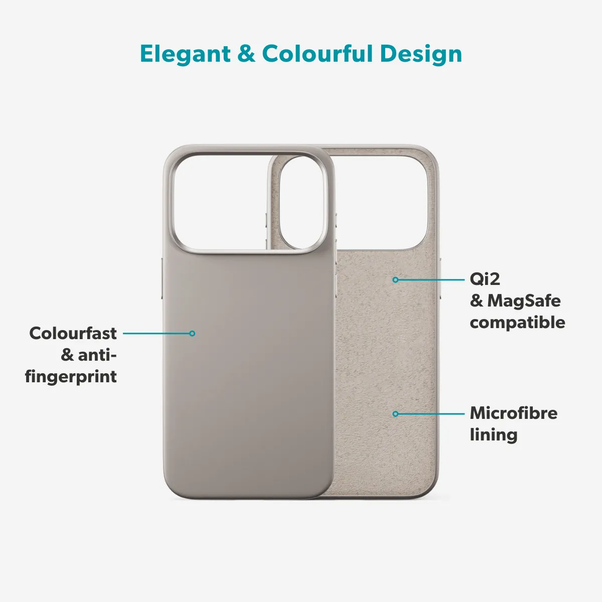 Epico Silicone Pro Mag+ Case iPhone 17 Pro Max Qi2  &amp;  MagSafe Compatible, Titanium