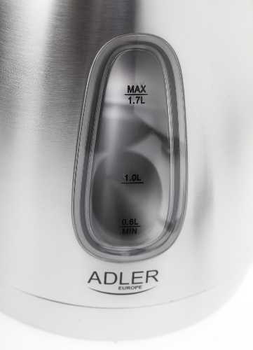 Adler AD1223 kettle, 1.7L, 2200W, Stainless steel