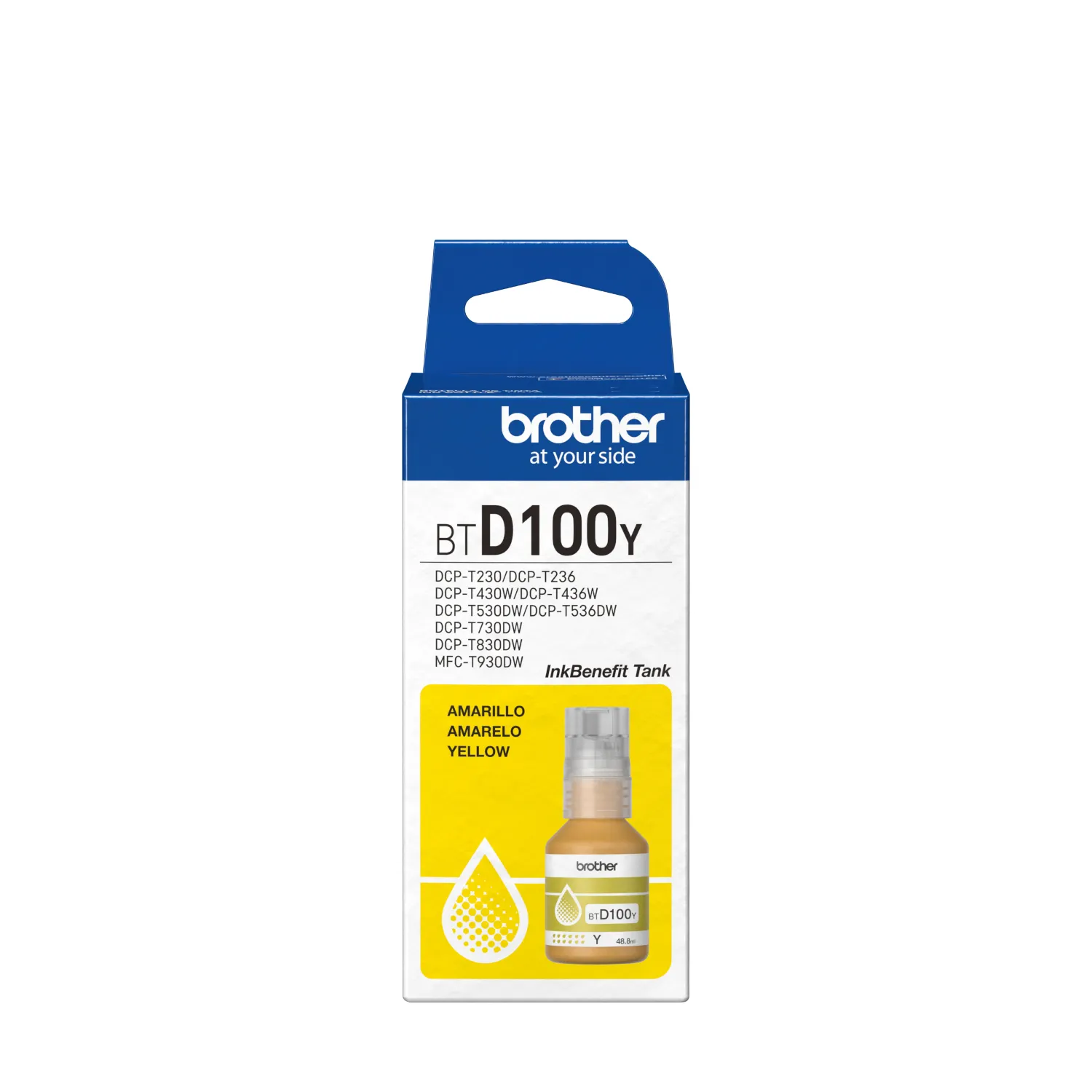 Brother BTD100Y bl&auml;ckflaska, 48.8 ml, gul