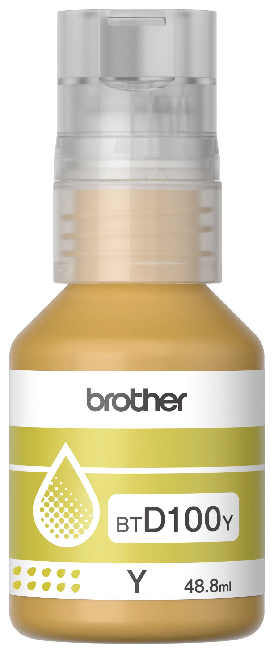 Brother BTD100Y bl&auml;ckflaska, 48.8 ml, gul