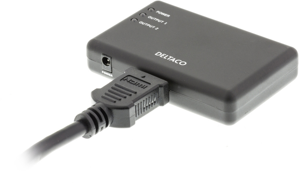 DELTACO 2-ports HDMI-splitter, HDMI 1.3b, 3D, 15m, svart