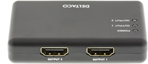 DELTACO 2-ports HDMI-splitter, HDMI 1.3b, 3D, 15m, svart