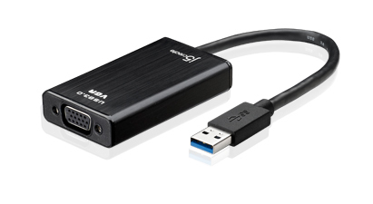 j5 create, USB 3.0 - VGA-sovitin, lis&auml;n&auml;yt&ouml;nohjauskortti, musta