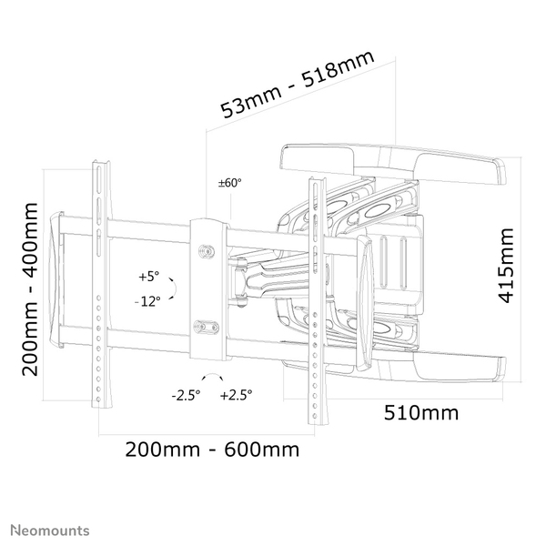 NEW STAR Flat Screen TV wall Mount Full Motion 32-70inch