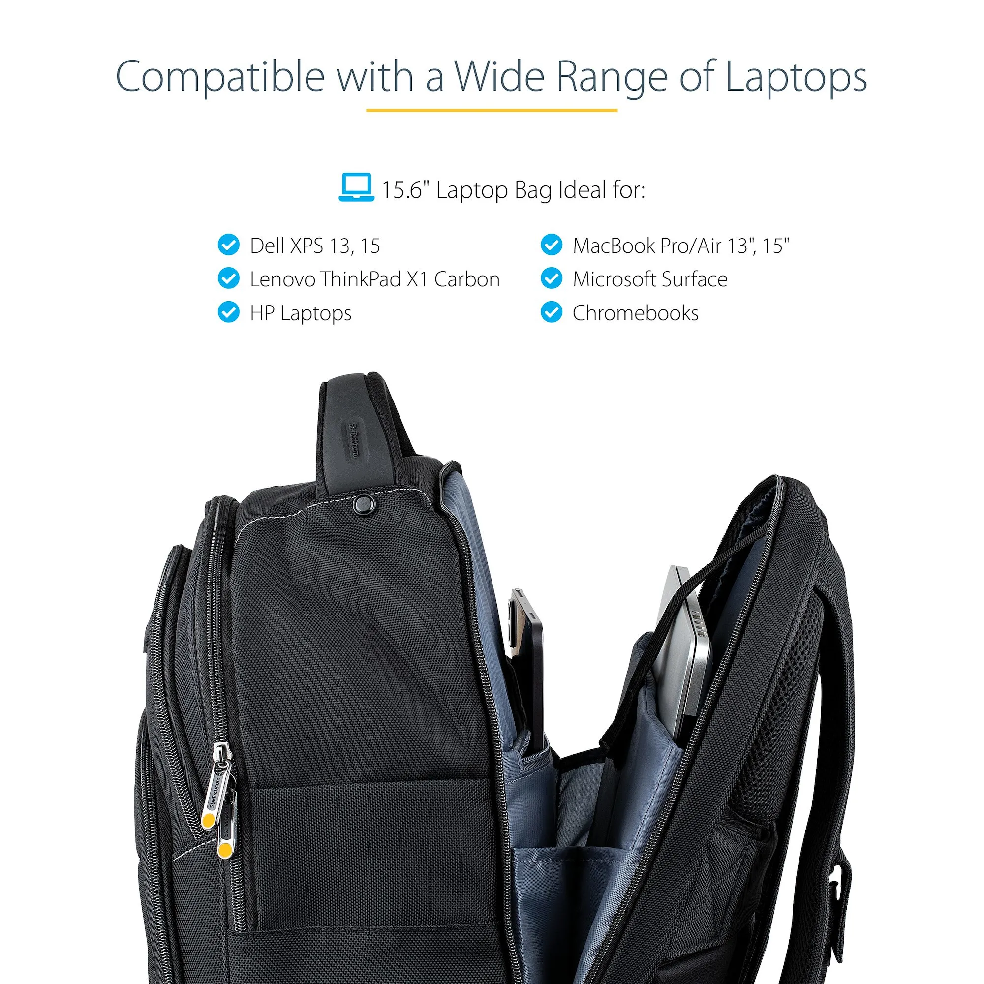 15.6in Laptop Backpack w/Accessory Case