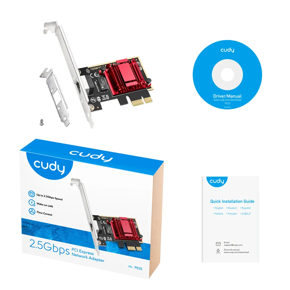 CUDY Adapter PCI-E PE25 2.5G 1P Low Profile