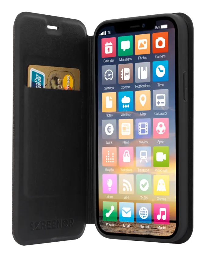 Screenor Clever, iPhone 14/13 -suojakotelo, Ruusu