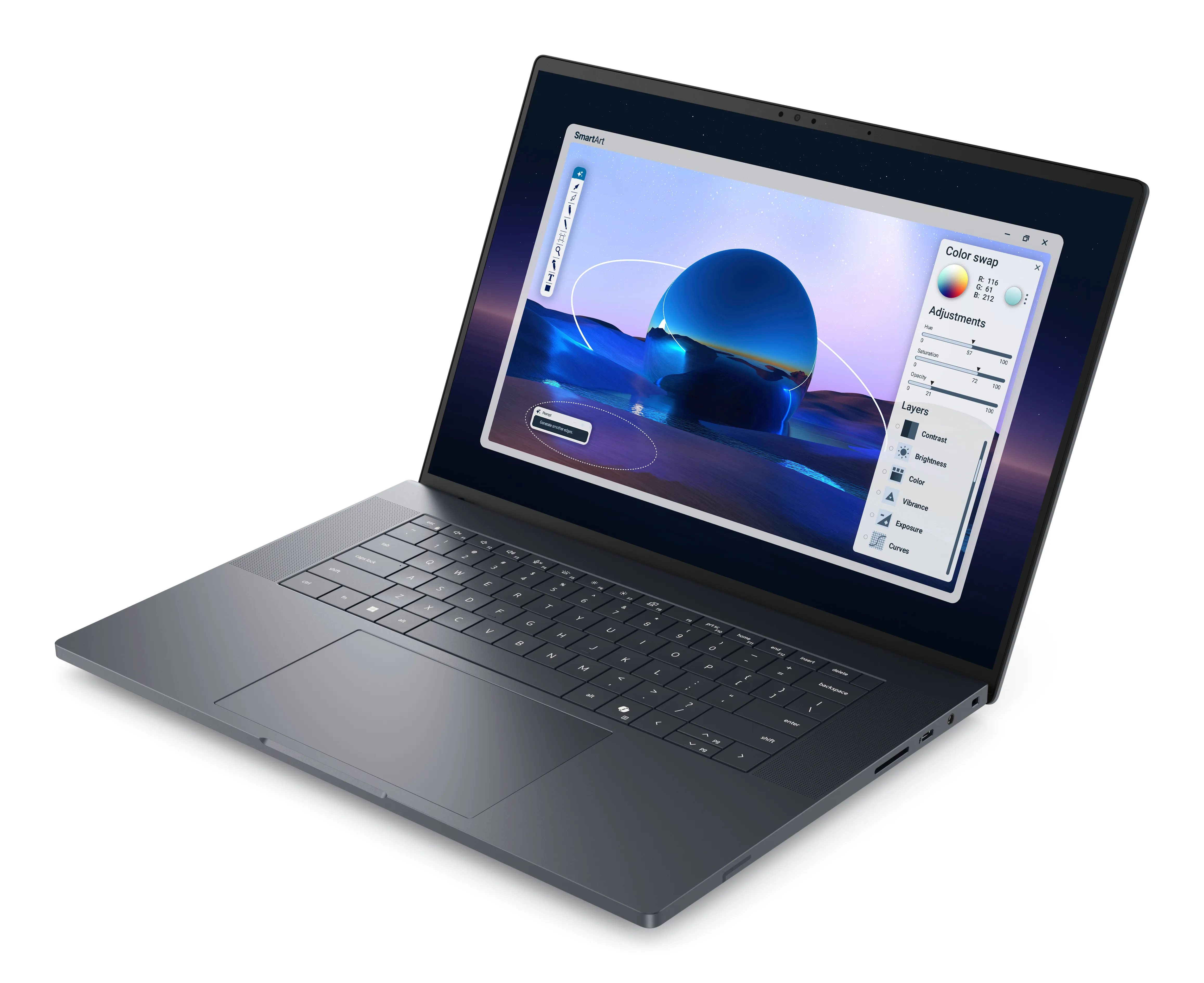 Dell Pro Max MA16250 16" 285H, 64 GB, 1 TB SSD, NVIDIA RTX PRO 2000 , Win 11 Pro - b&auml;rbar dator, Svart