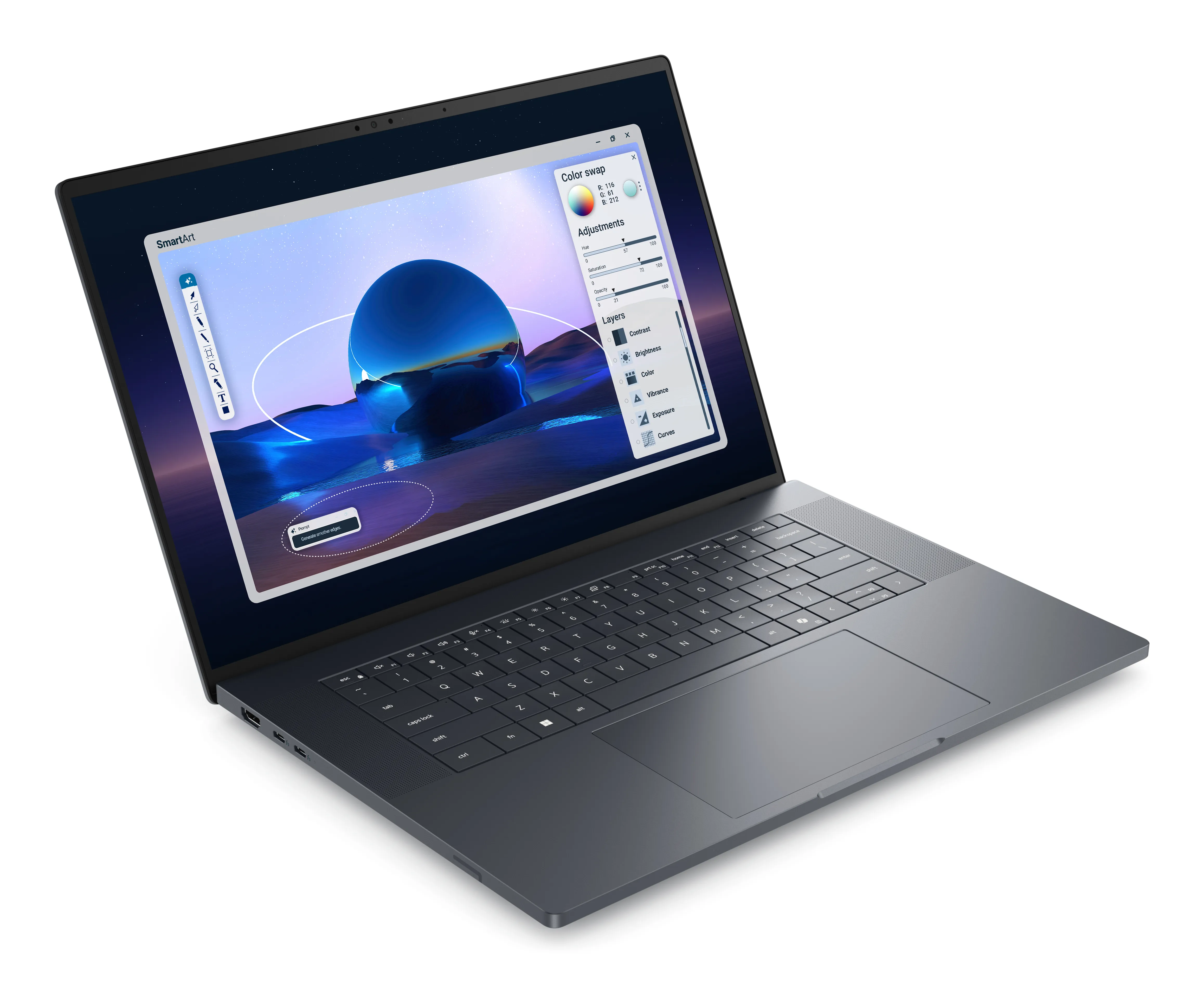 Dell Pro Max MA16250 16" 285H, 64 GB, 1 TB SSD, NVIDIA RTX PRO 2000 , Win 11 Pro - b&auml;rbar dator, Svart