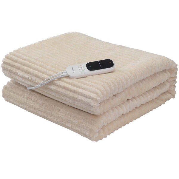 Terraillon Sähkölämmitteinen ruudullinen Koomy 180 x 130 cm 140 W kermanvärinen