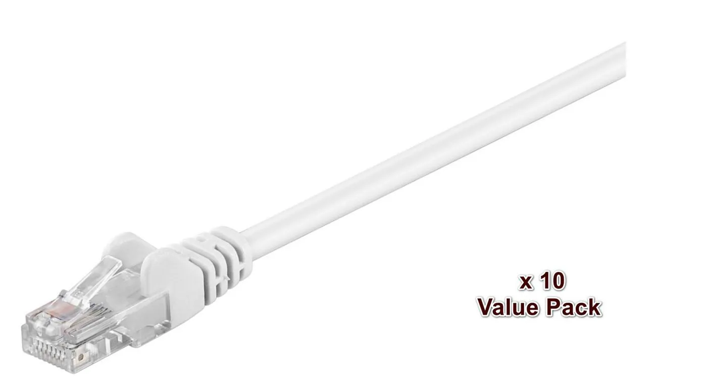 MicroConnect Cat5e UTP RJ45 3m n&auml;tverkskabel, vit