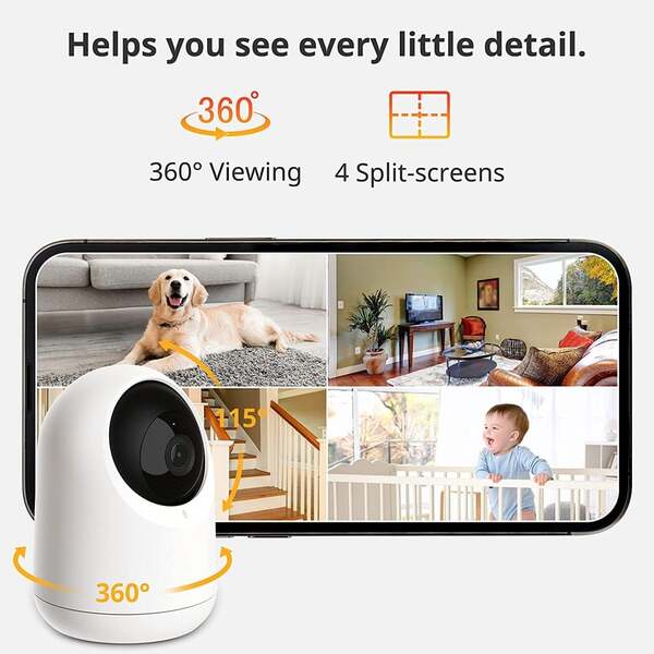 SwitchBot Pan/Tilt Cam Plus 3K - indoor security camera, white