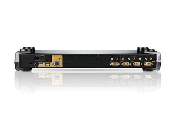 ATEN KVM-switch, 1 konsol styr 4 datorer, USB &amp; PS/2, 19"