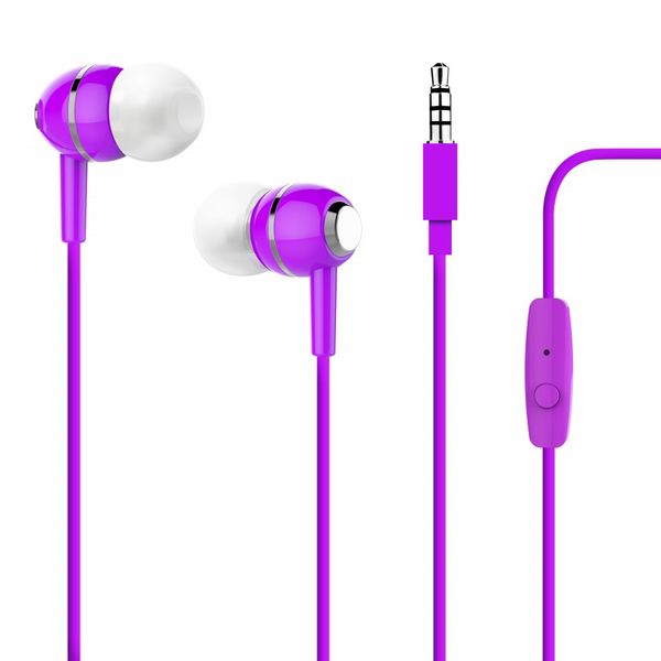 Puro Chrome-stereokorvanappi, py&ouml;re&auml; johto, violetti