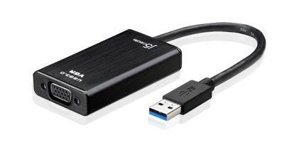 j5 create, USB 3.0 - VGA-sovitin, lis&auml;n&auml;yt&ouml;nohjauskortti, musta