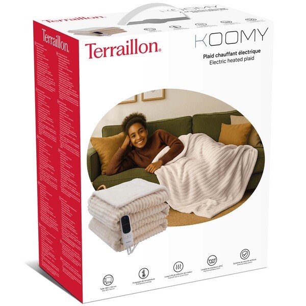 Terraillon Electric Heated Plaid Koomy 180x130cm 140W Cream