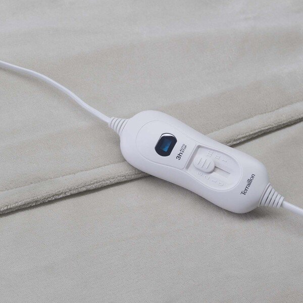 Terraillon S&auml;hk&ouml;l&auml;mmitteinen peitto Plaid Cozy 160 x 120 cm, vaaleanharmaa