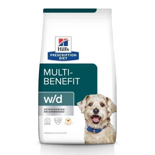 Hill"'s Prescription Diet w/d Digestive Weight Diabetes Management Chicken, Koiran kuivaruoka, Adult, 10 kg