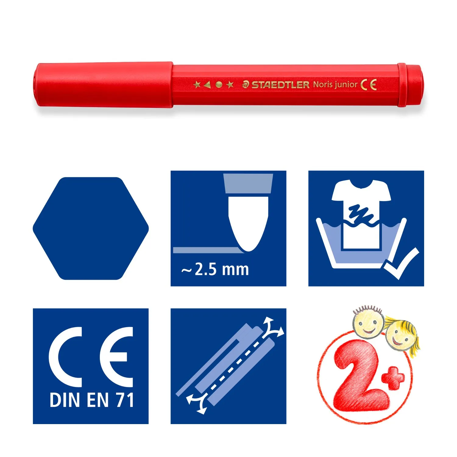 Staedtler Noris Junior - Fibre tip pen, 12 pcs