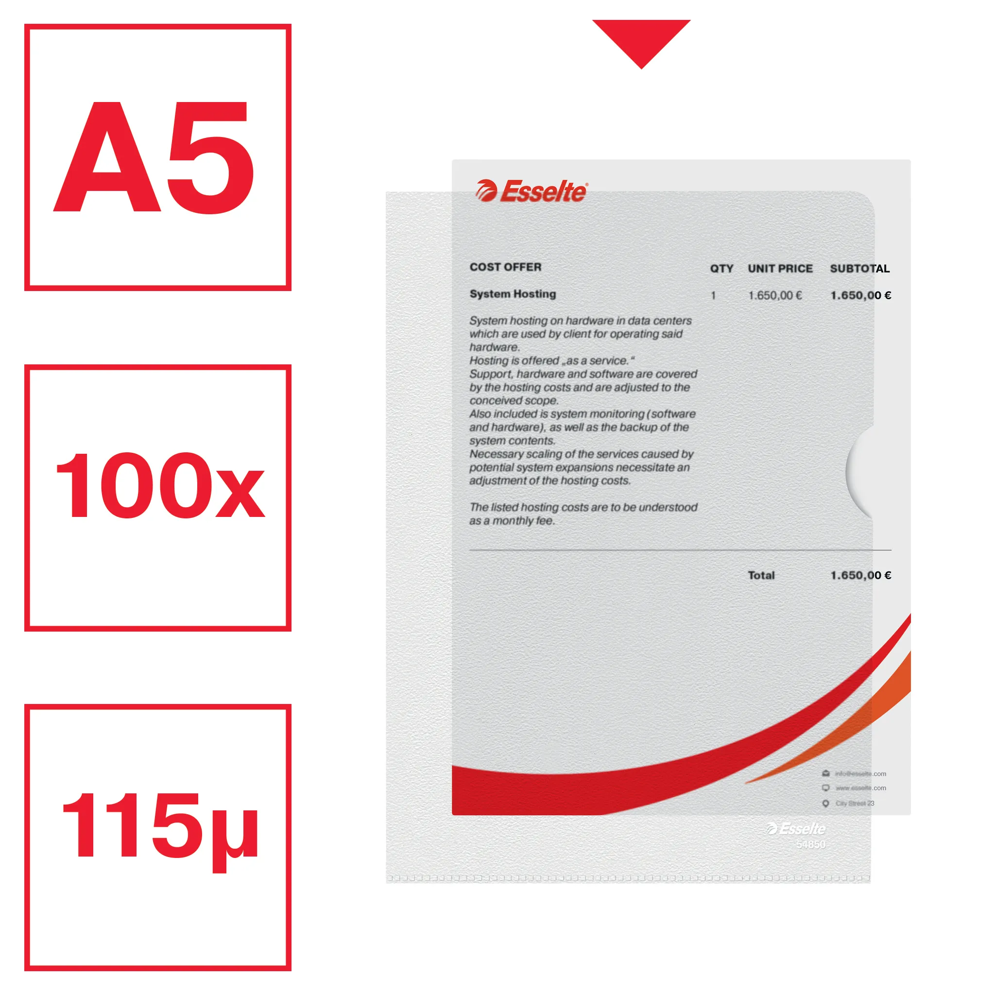 Folder standard textured 105my A5 (100)