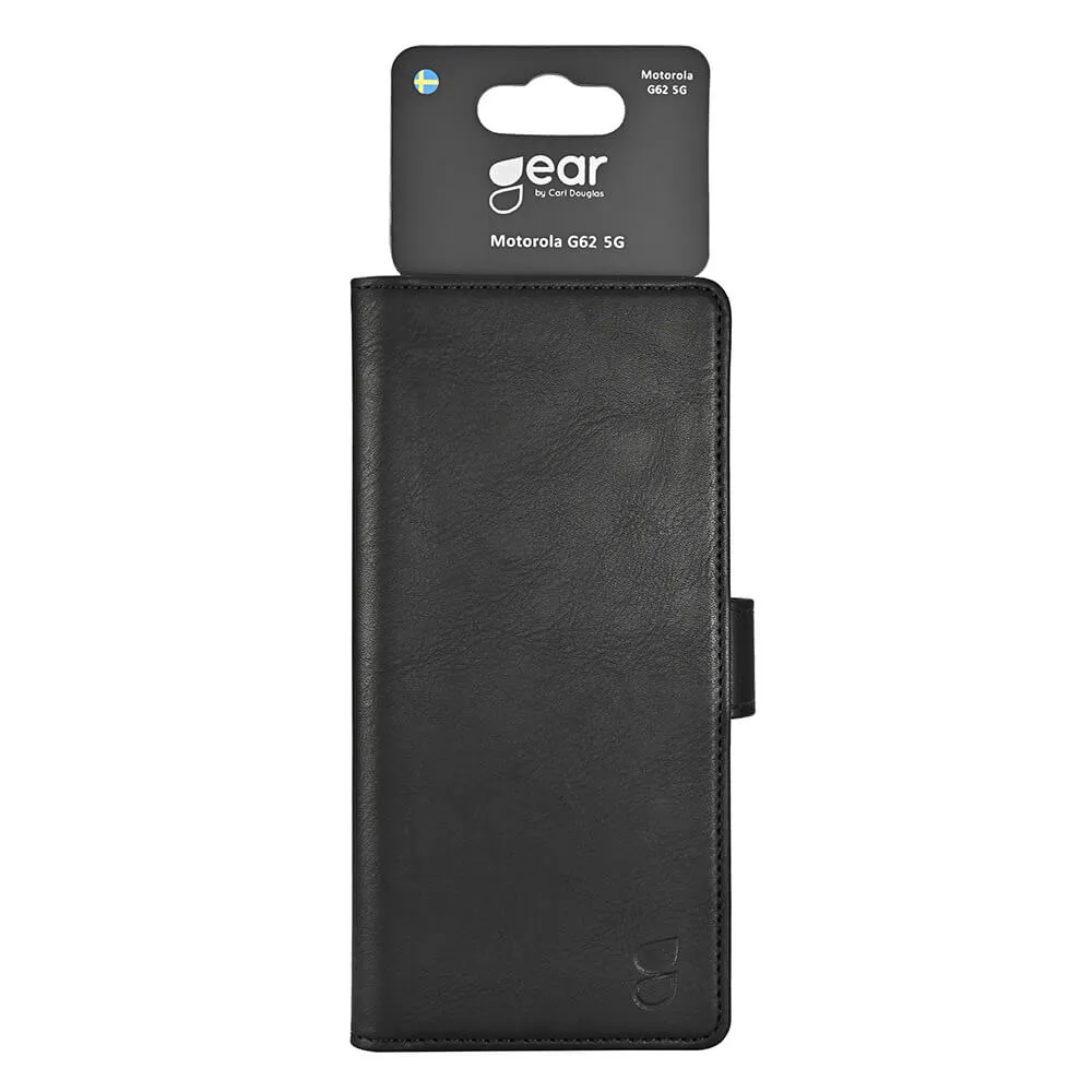 GEAR Wallet, Moto G62 -lompakkokotelo, Musta