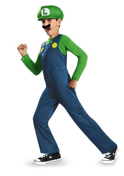 Super Mario Classic Costume Luigi M (Age 7-8)