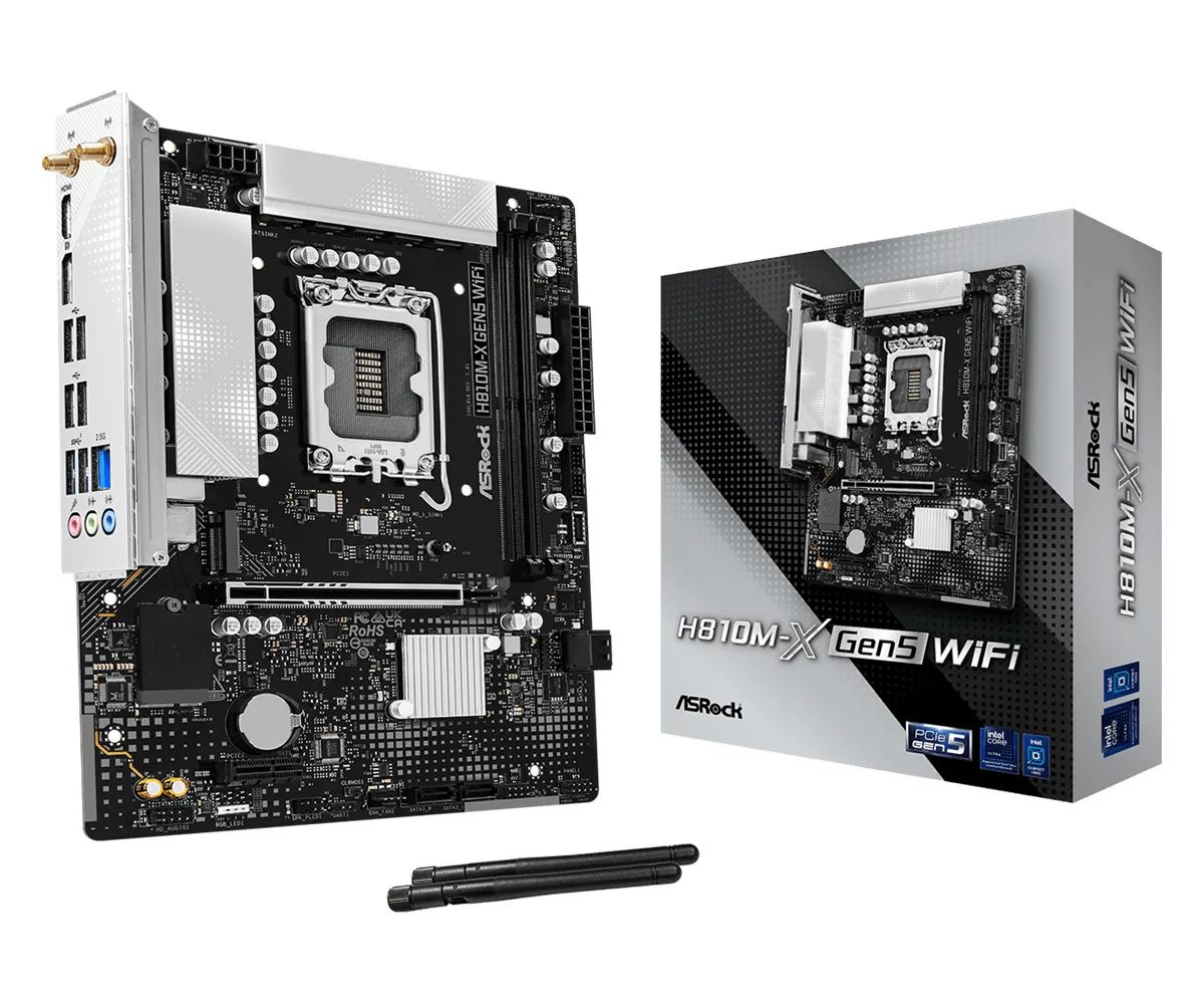 ASRock H810M-X WiFi LGA1851 mATX Motherboard