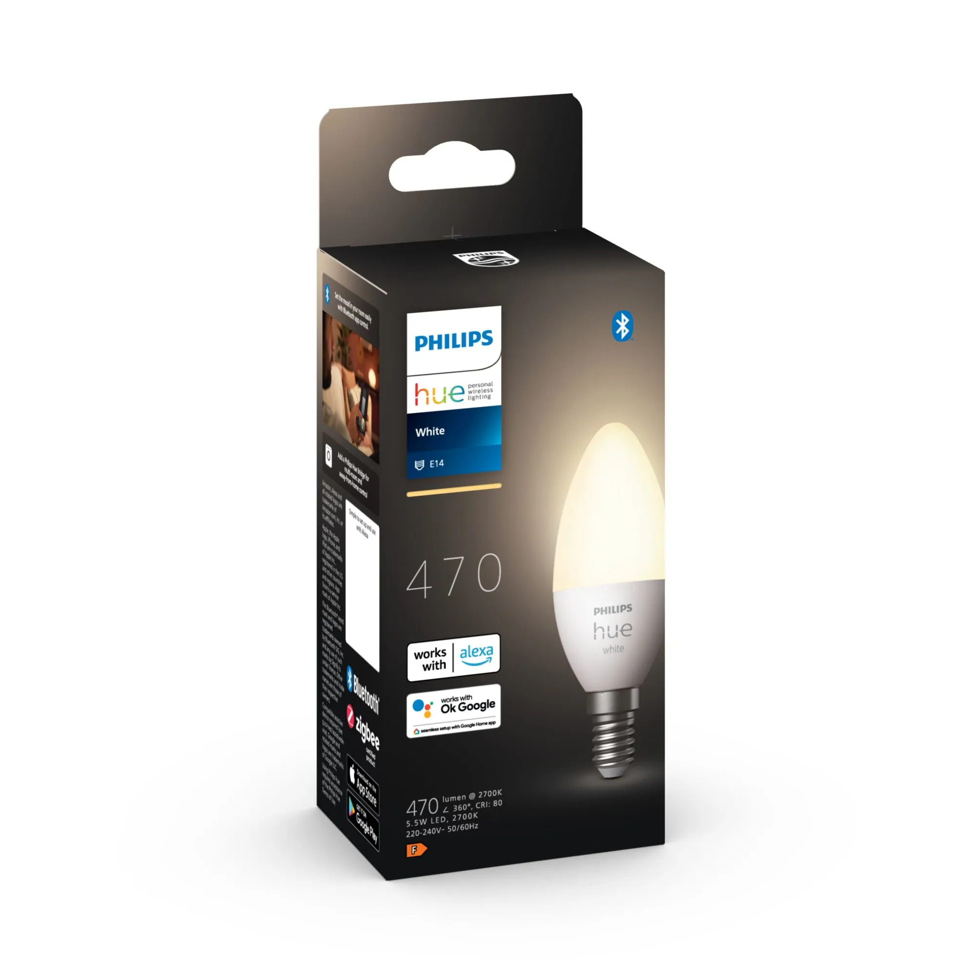 Philips Hue White E14 -&auml;lylamppu, 1-pack