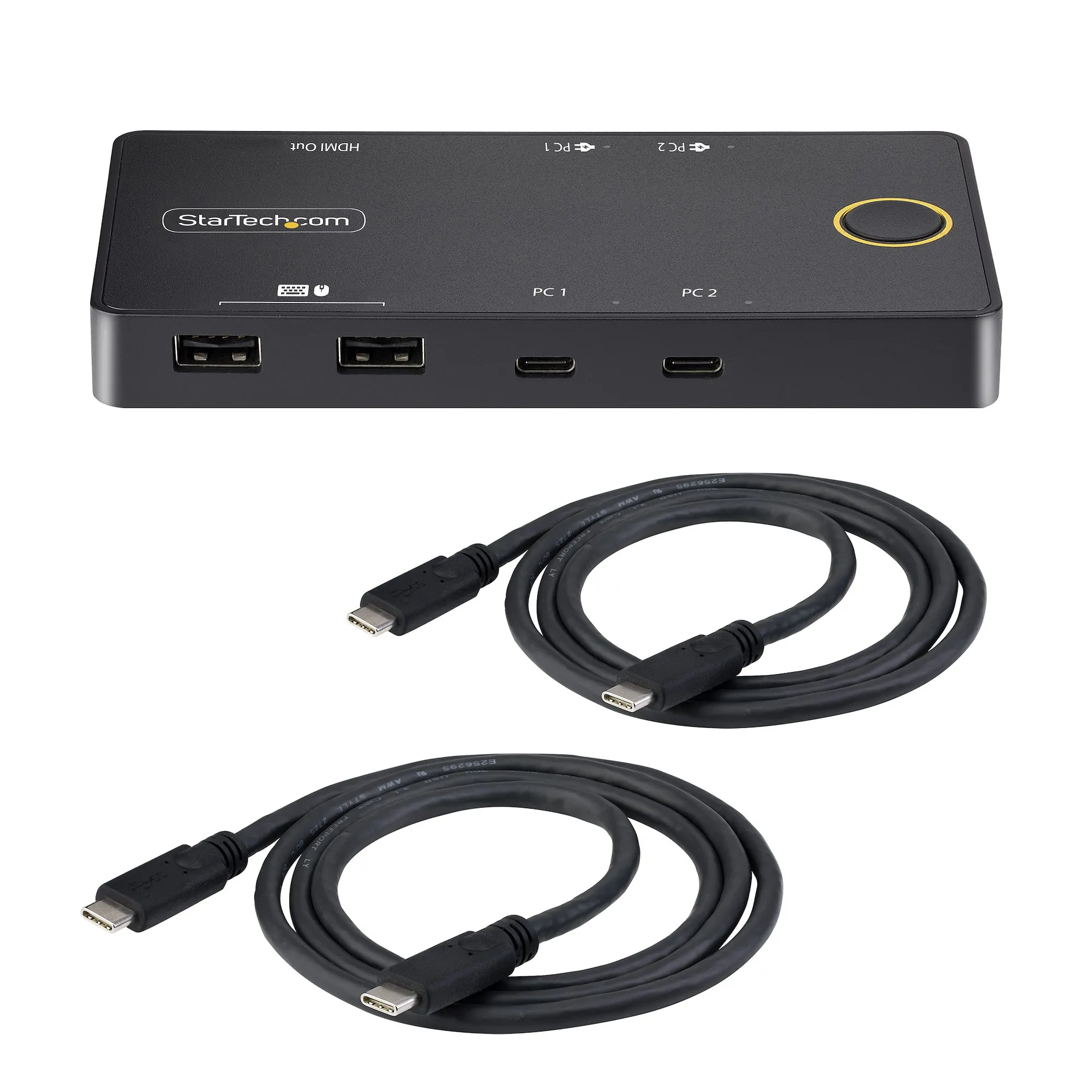 2-Port USB-C KVM Switch PD Pass-through