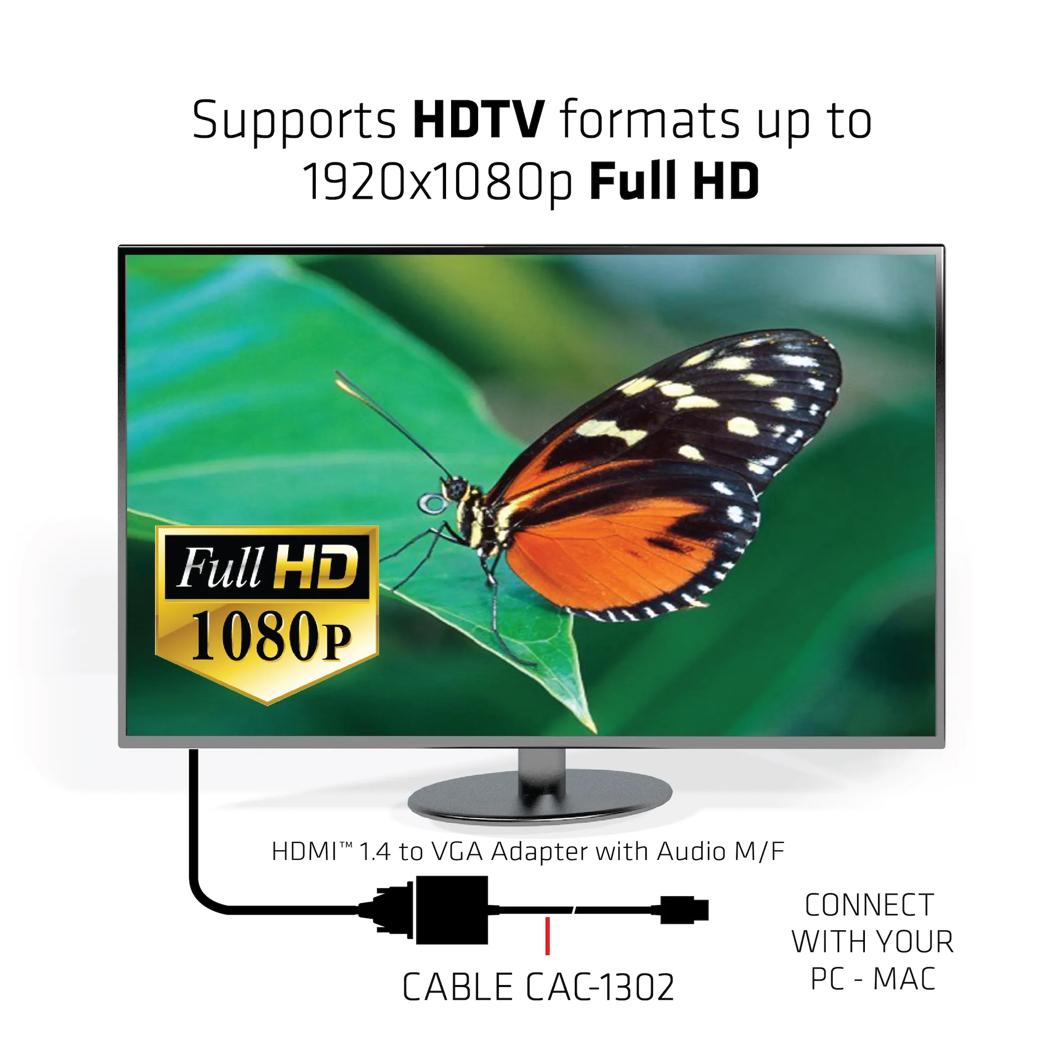 Club 3D HDMI 1.4 - VGA Active, With Audio -adapter Club 3D HDMI 1.4 - VGA Active, With Audio -adapter