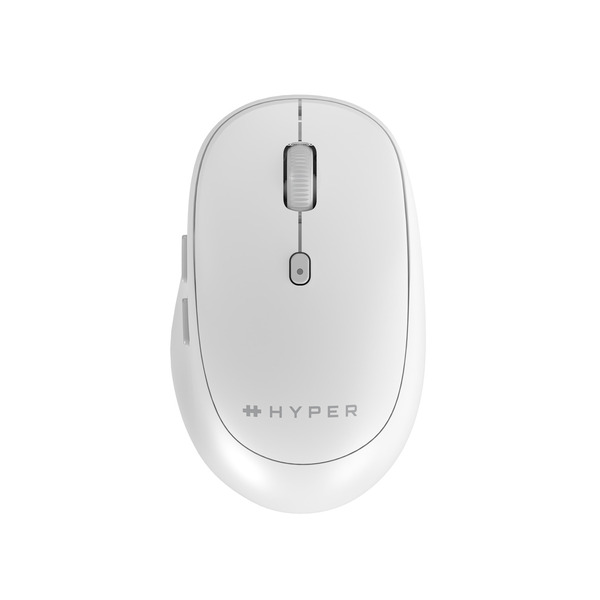 HyperSpace Next HS2100GL Wireless Ergonomic Mouse, Grey and White