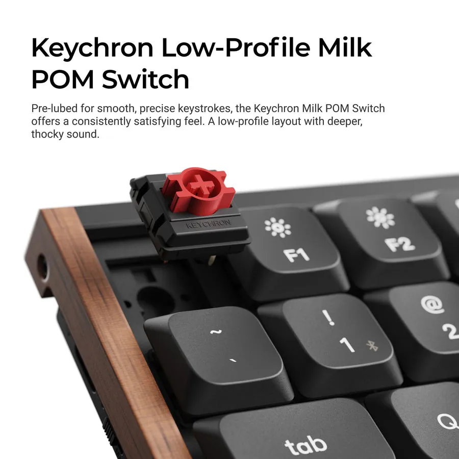 Keychron K3 Ultra 8K 75% tr&aring;dl&ouml;st mekaniskt tangentbord, Milk POM Brown, svart